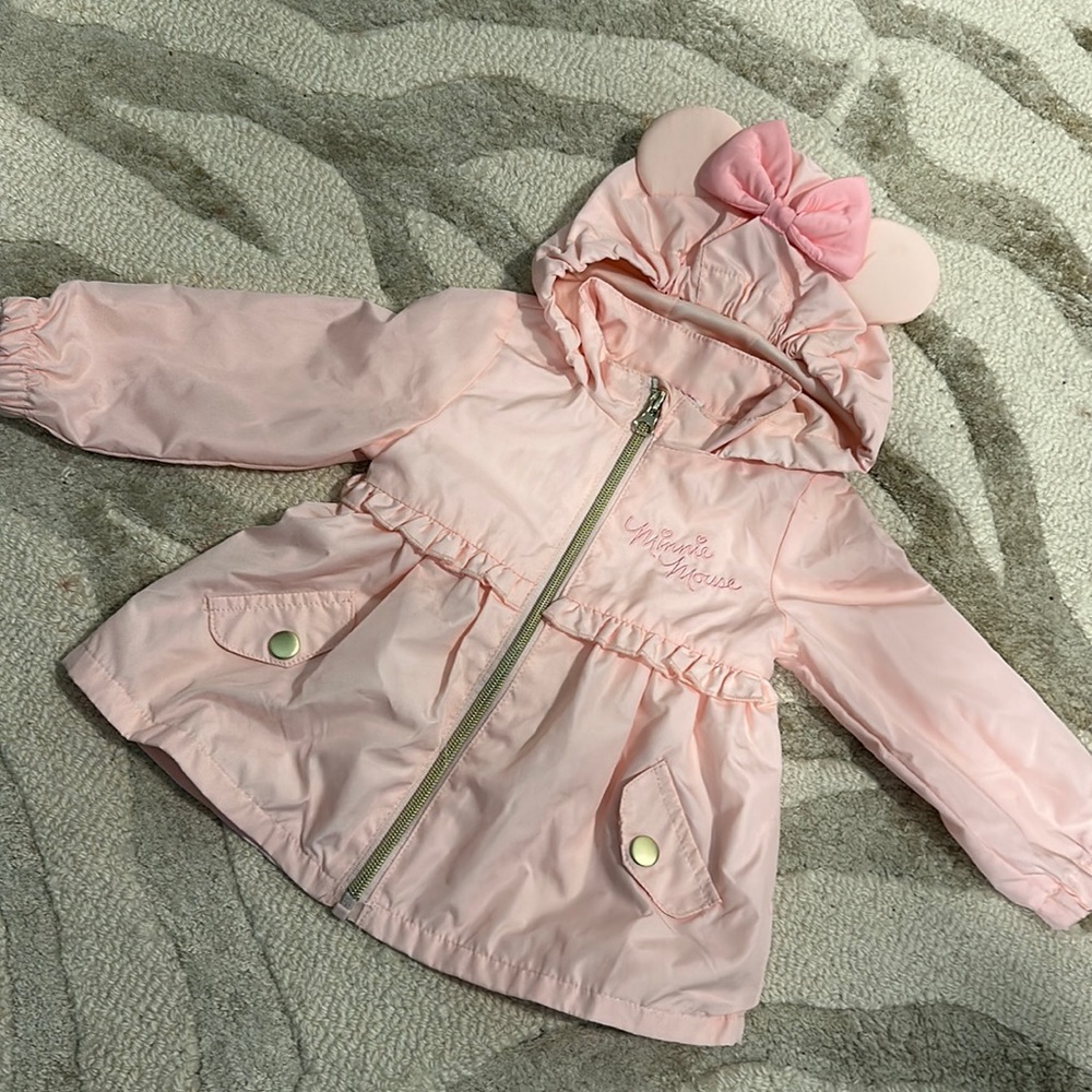 Disney Minnie Mouse pink windbreaker jacket for a little girl